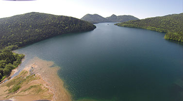 然別湖　空撮画像